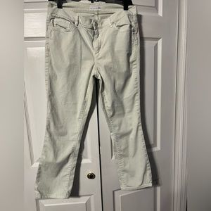 Loft modern kick crop. Very light mint green.